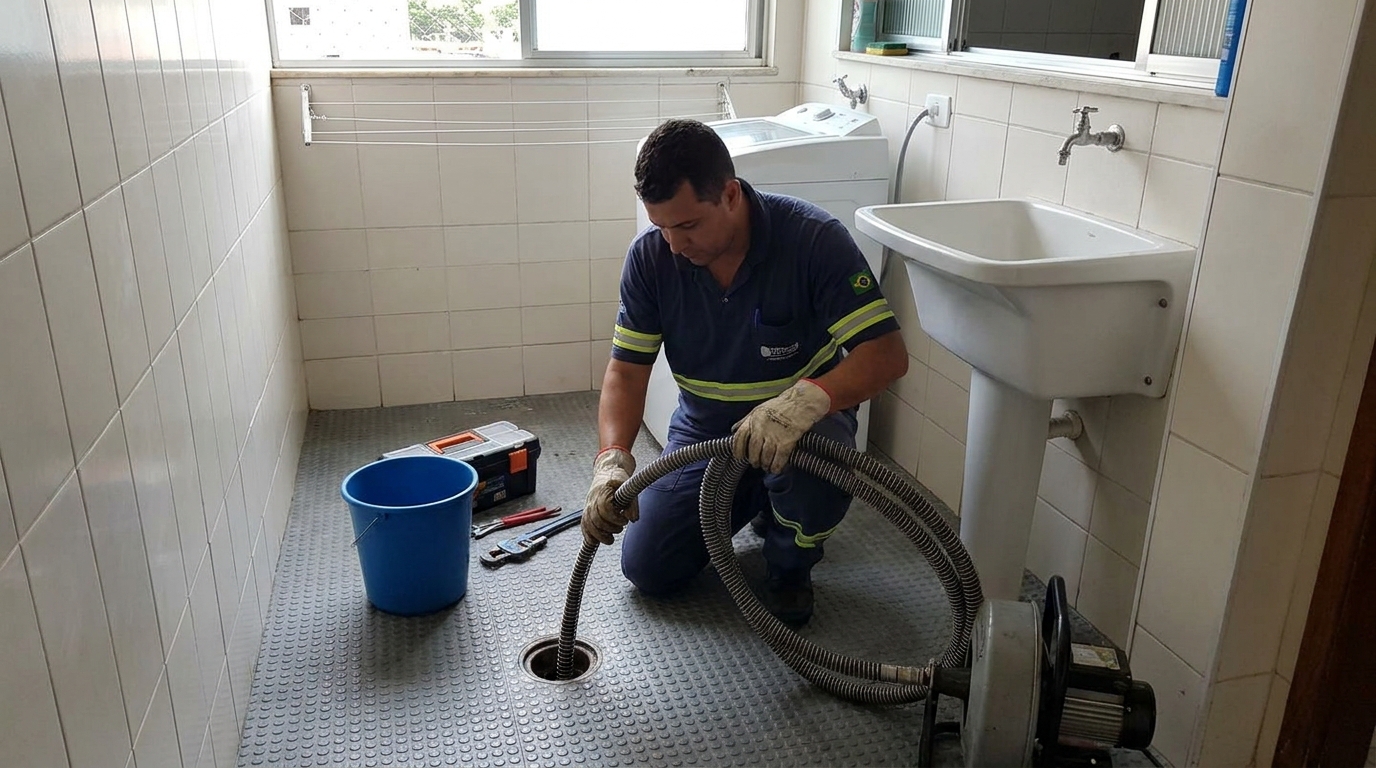 Desobstrução na Cozinha no Monte Castelo, Criciúma‑SC